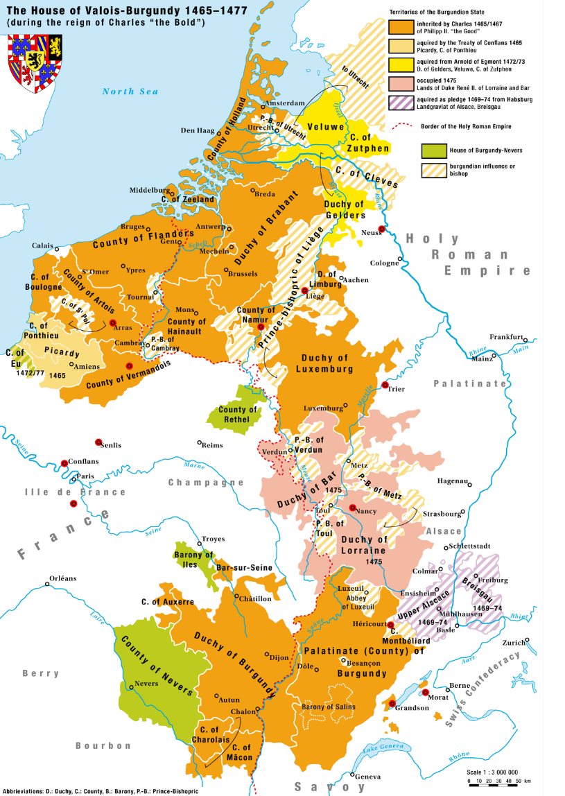 Map House Of Valois Burgundy 1465 1477