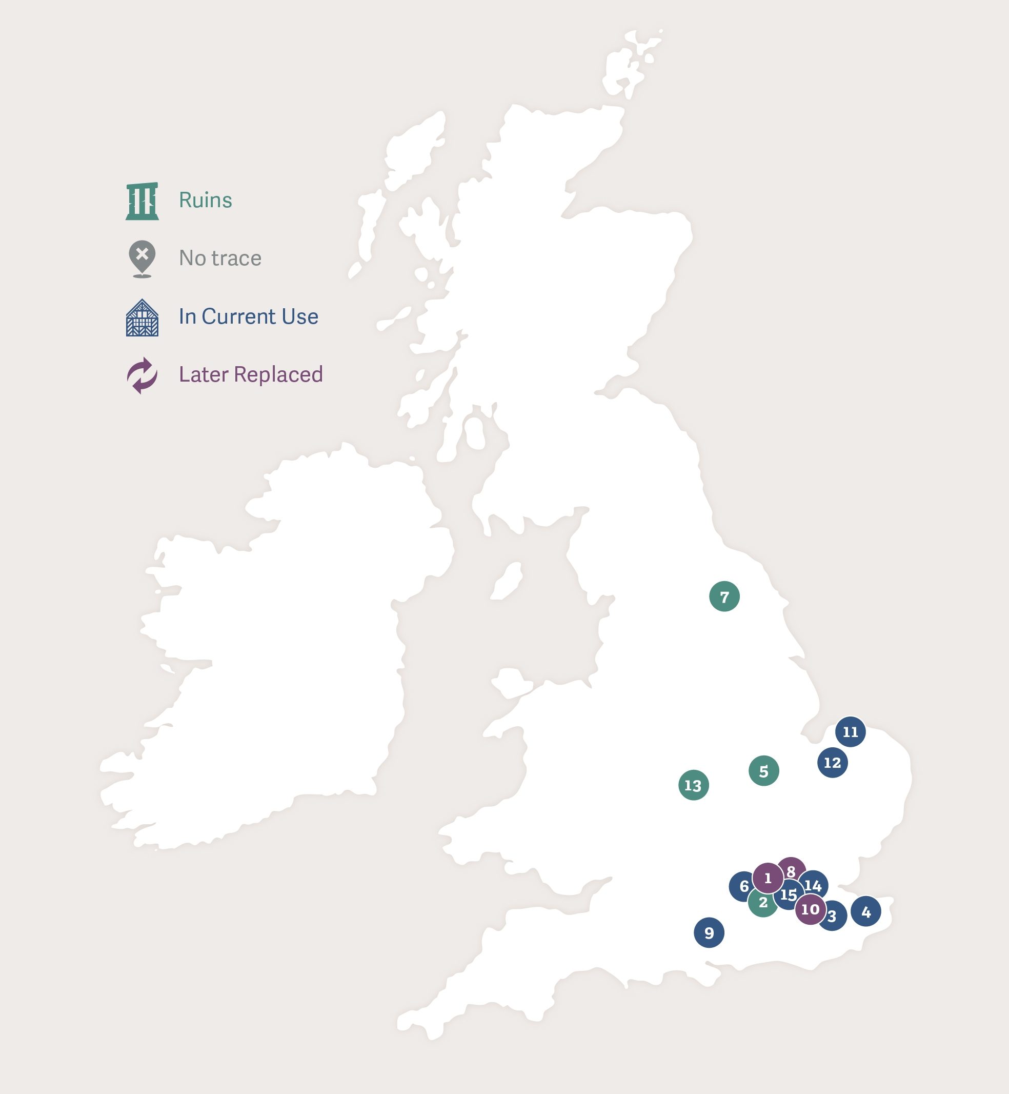 Map of Great Britain showing the footsteps of Elizabeth of York