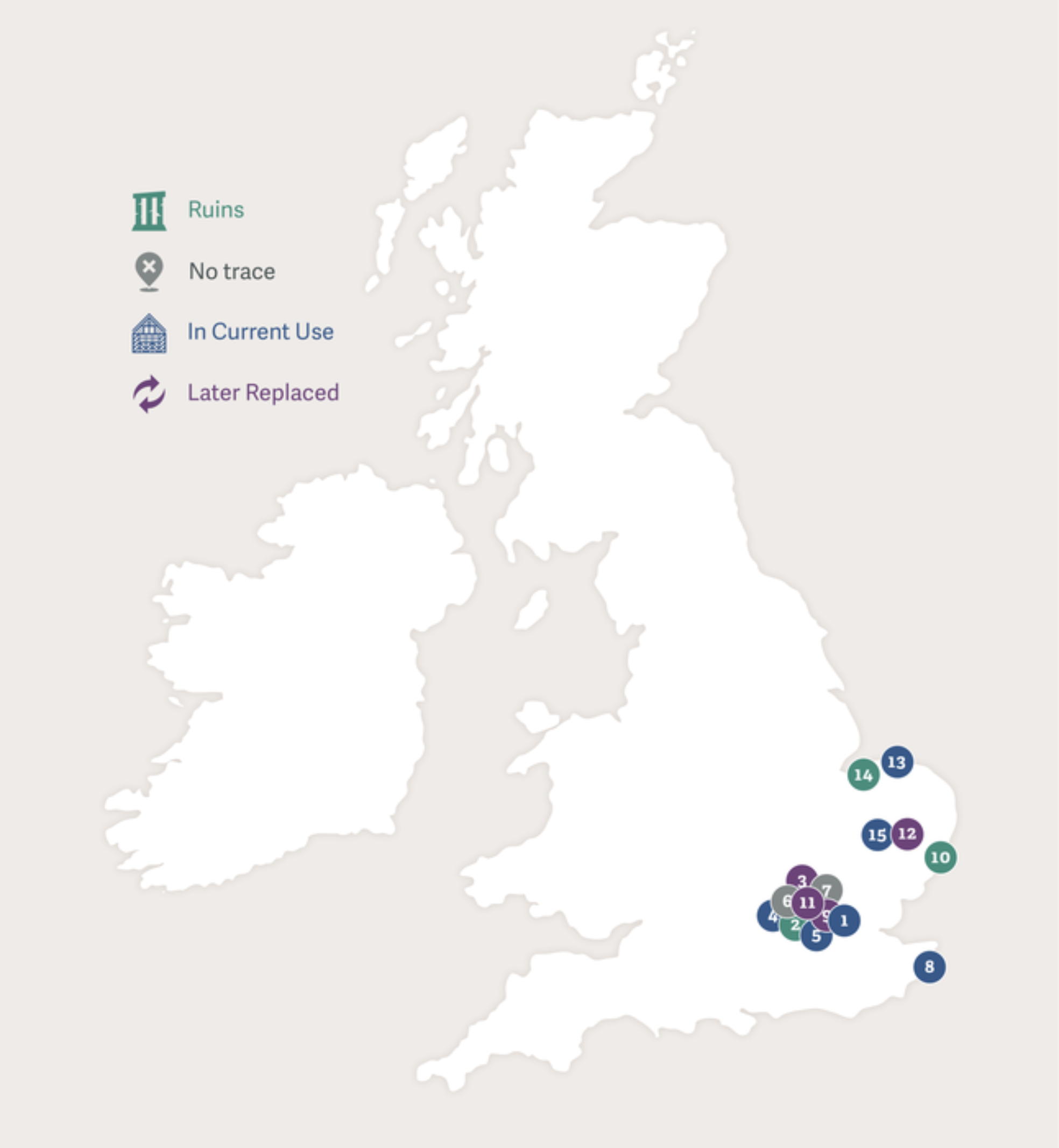 Map of Great Britain showing the footsteps of 