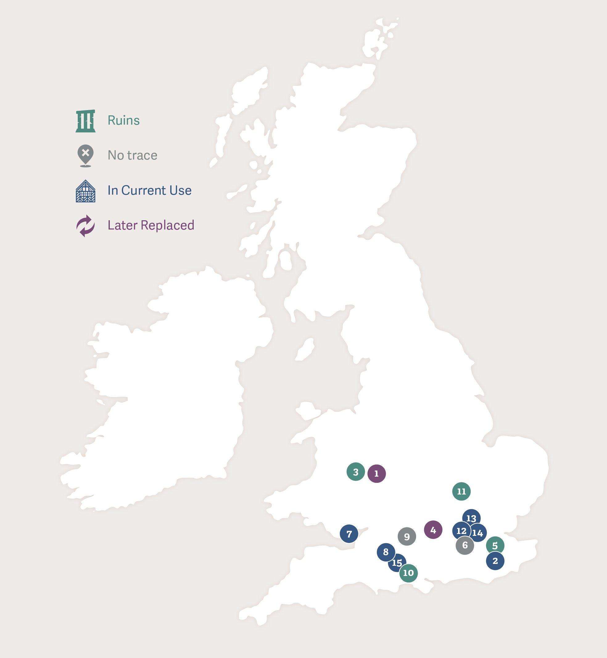 Map of Great Britain showing the footsteps of Lady Mary Sidney