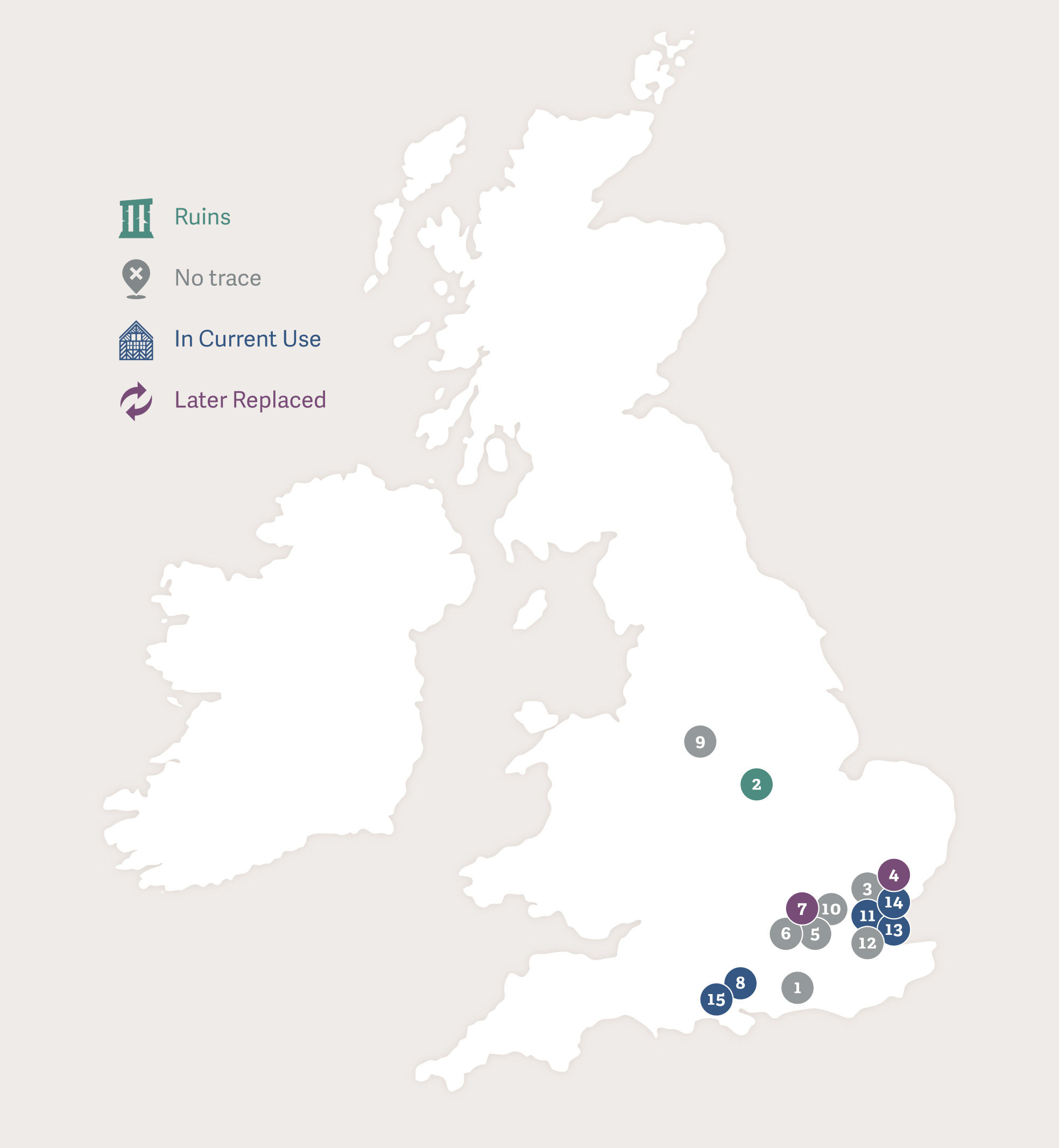 Map of Great Britain showing the footsteps of Lady Katherine Grey