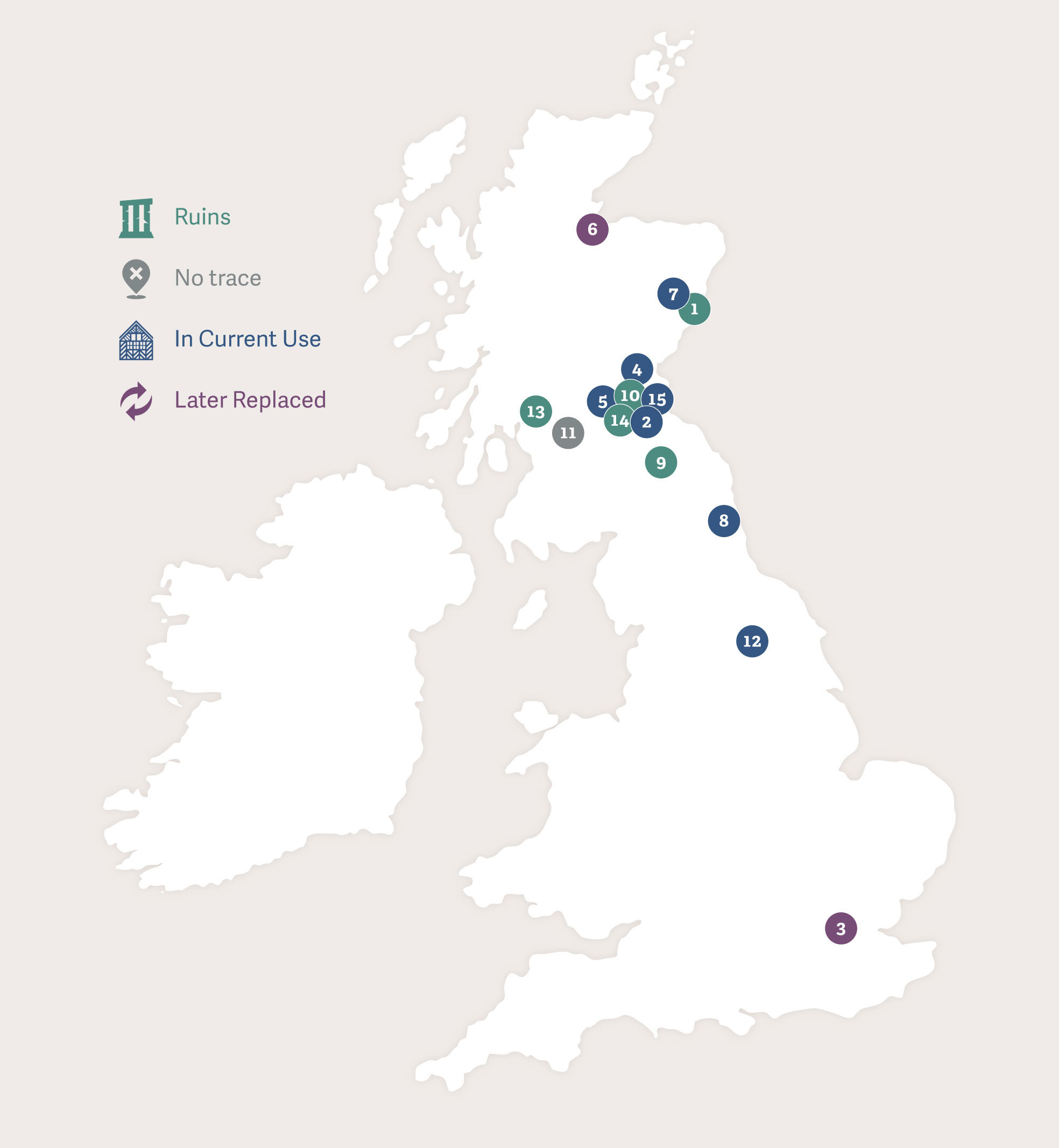 Map of Great Britain showing the footsteps of Lord  James Stewart