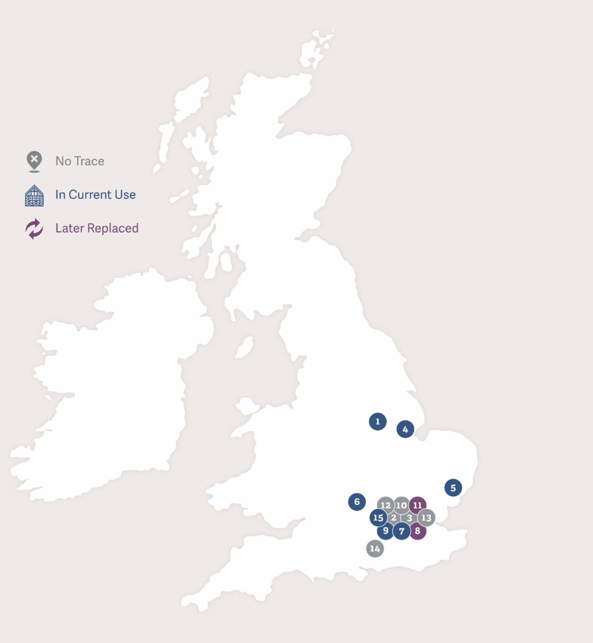 Map of Great Britain showing the footsteps of Thomas Cromwell