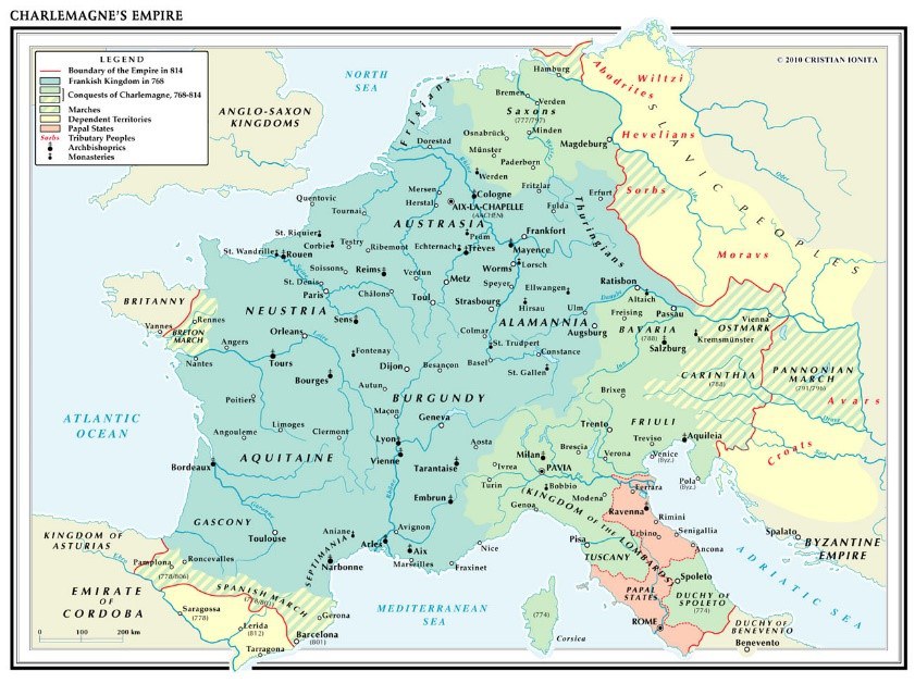 Fig 1 Europe In The Time Of Charlemagne