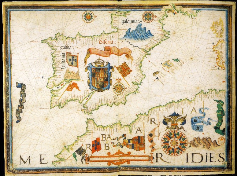 Map From Mary I’S Gift To Philip Ii Drawn By Diogo Homem  England And Spain 2